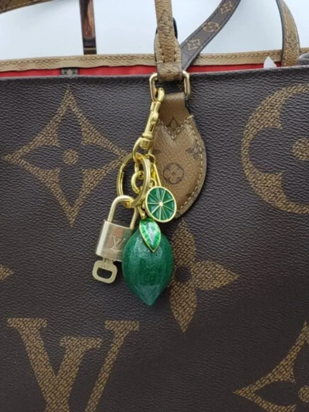 Louis Vuitton Authentic Gold Lock 🔒 Unbranded Lemon Keychain Charm for Bags